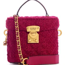 GUESS Boysenberry GIULLY Cannister Feather Medium Bucket Bag-picture-29