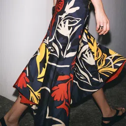 LULU & SKY Printed Low-Rise A-line Midi Skirt image 2