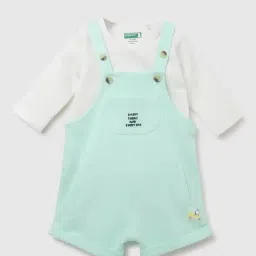 United Colors of Benetton Infant Boys Mint & White Cotton Solid Clothing Set-picture-44