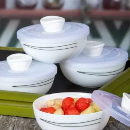 Cello Royale Printed White Opalware Serving Bowl - Set of 4 (500ml)-image-17