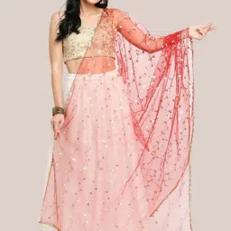 Dupatta Bazaar Red Embellished Dupatta-image-78