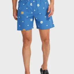 Bewakoof Blue Cotton Regular Fit Printed Boxers-picture-17