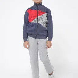 Sweet Dreams Kids Blue & Grey Color Block Full Sleeves Track Suit-picture-18