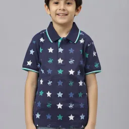 Beverly Hills Polo Club Kids Navy Printed Polo T-Shirt-image-13