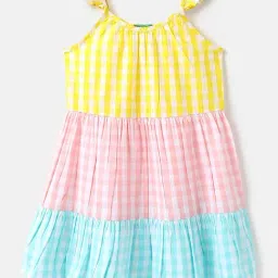 United Colors of Benetton Kids Multicolor Checks Dress-picture-22