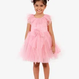 Lil Drama Kids Pink Embellished Dress-image-1