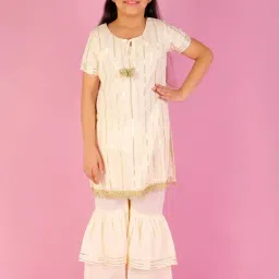 Lil Drama Kids Off white Lace Kurta with Sharara-picture-33