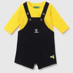 United Colors of Benetton Infant Boys Navy Blue & Yellow Cotton Solid Clothing Set-picture-38