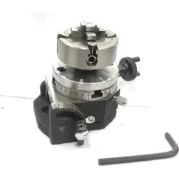 Assorts Tilting Rotary Table 80 mm (3 Inch) with 70 mm 4 Jaw Independent Chuck, Suitable Back Plate & T Nuts Bolts & M6 Clamp Kit image 3