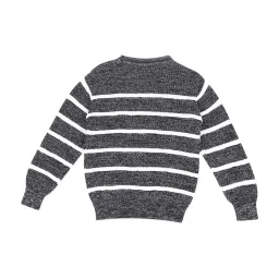 Gini & Jony Kids Black & White Cotton Striped Sweater image 2