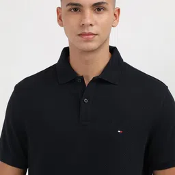 Tommy Hilfiger Men Solid Polo Collar Cotton T-shirt image 2