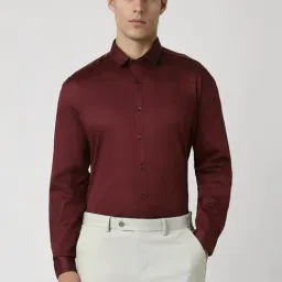 Van Heusen Maroon Slim Fit Shirt-image-23