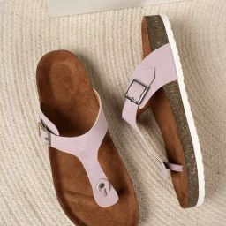 Mozafia Women's Pink T-Strap Sandals-picture-33