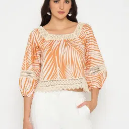 MADAME Brown Printed Top-image-81