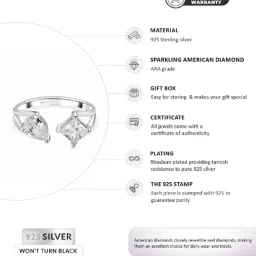 Ornate Jewels 925 Silver American Diamond Double Solitaire Ring image 5