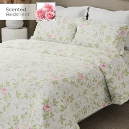 Boutique Living Nature Bouquet 100% Cotton 300 TC Floral King Bedsheet with 2 Pillow Covers image 3
