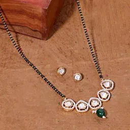 Abdesigns Gold-Plated Black Beaded & Kundan Polki Diamond Mangalsutra-picture-30