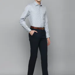 Louis Philippe Permapress Grey Cotton Regular Fit Checks Shirt image 5