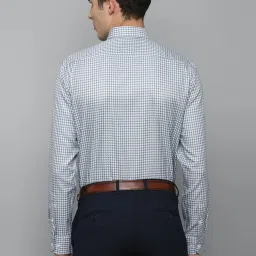 Louis Philippe Permapress Grey Cotton Regular Fit Checks Shirt image 2