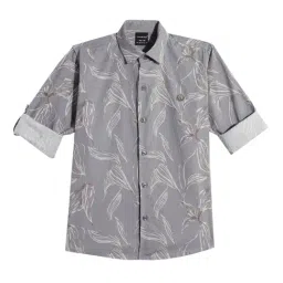 Charchit Boys Grey Cotton Printed Shirt-picture-48
