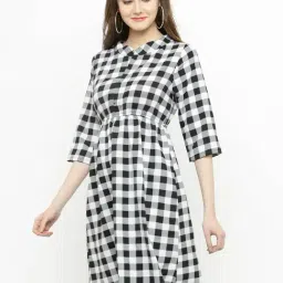 Sera White & Black Checkered Dress image 4