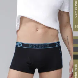 Sporto Multi Cotton Regular fit Solid Trunk (Pack of 5)-picture-10