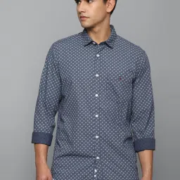 Louis Philippe Jeans Blue Cotton Slim Fit Printed Shirt image 1