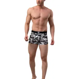 UnderJeans by Spykar Black & Grey Printed Trunks image 5