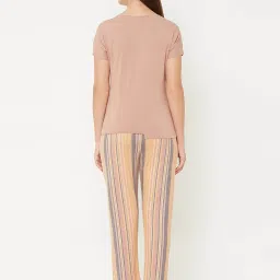 Sweet Dreams Rose Tan Printed T-Shirt With Pyjamas image 2