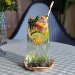 Smokey Cocktail Transparent Diamond Cut Tall Glass (550ml) - Set of 6-picture-29