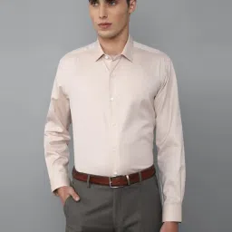 Luxure By Louis Philippe Beige Regular Fit Printed Shirt image 1