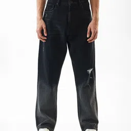 Snitch Men Baggy Fit Mid-Rise Low Distressed Ripped Light Fade Pure Cotton Jeans-picture-45