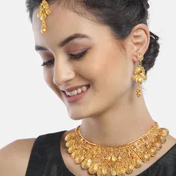 YouBella Gold-Plated Stone-Studded Jewellery Set image 1