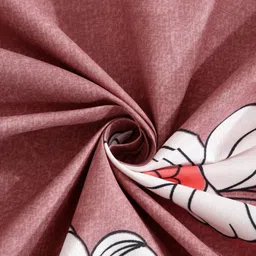 HOSTA HOMES Pink & White Geometric 300 TC Queen Bedsheet with 2 Pillow Covers image 2