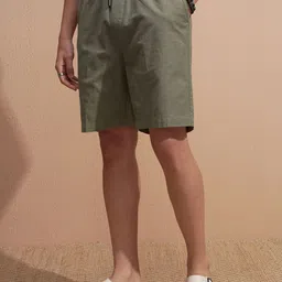 Highlander Men Linen Loose Fit Elasticated Pull Up Shorts image 5