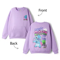 Primo Gino Disney Terry Knit Full Sleeves Sweatshirt with Stitch Graphics - Lavender-picture-26
