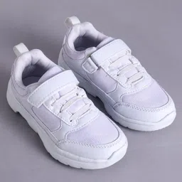 Pine Kids School Shoes with Velcro Closure -  White image 2