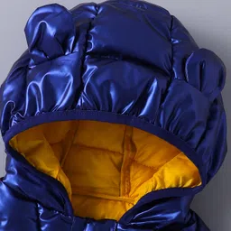 Kookie Kids Sleeveless Padded Hooded Jacket with Ears Applique & Duck Patch Detailing - Navy Blue image 3