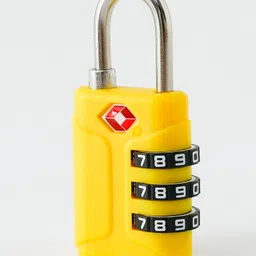 fab n funky Small Luggage Lock with 3 Digit Number Lock - Yellow| Sturdy & Durable| Ideal for Trolleys, Air Bags, Duffle Bag, Suitcase image 2