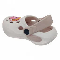 Lil Lollipop Animal Applique Detailed With Back Strap Anti Slip Perforated Clogs - Cream image 4