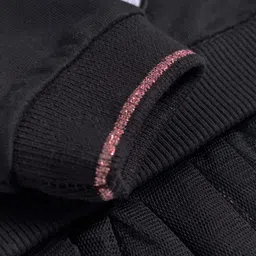 Babyhug Cotton Knit Full Sleeves Sweatshirt with Ghost Patch & Frill Detailing - Black image 4