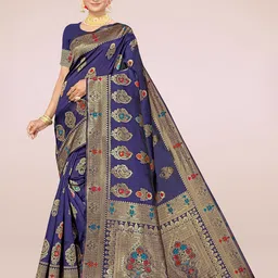 Maroosh Woven Design Zari Silk Banarasi Saree-picture-20