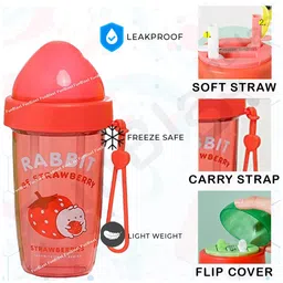 FunBlast Tumbler with Lid and Straw  Pink - 480 ml image 5