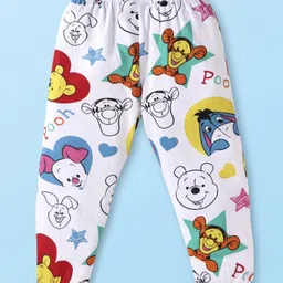 Babyhug Disney Full Sleeves Nightsuit Set With Pooh Graphics - White image 5