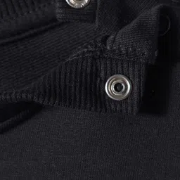 Babyhug Cotton Knit Full Sleeves Sweatshirt with Ghost Patch & Frill Detailing - Black image 5