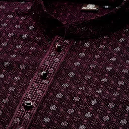 Inddus Men Ethnic Motifs Embroidered Regular Sequinned Kurta With Trousers image 2