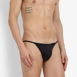 La Intimo Black Polyester Relaxed Fit Solid Bikini image 3