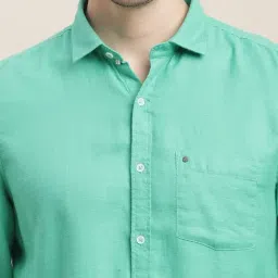 Turtle Turquoise Cotton Slim Fit Shirt image 5