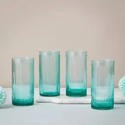 fabindia home Fabindia Nilaya Green Glass Tumblers (330ml)-picture-15