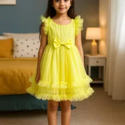 KidsDew Kids Yellow Embellished Fit & Flared Dress-image-33